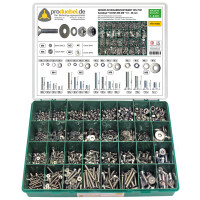 DIN 7991 Großes Senkschrauben-Sortiment Deluxe/Standard Edelstahl A2 V2A (DIN7991+934+985+125+9021)